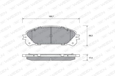 Комплект тормозных колодок, дисковый тормоз WEEN 151-0019 для TOYOTA (GAC) HIGHLANDER