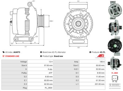 GENERATOR / ALTERNATOR AS-PL A6407S 4