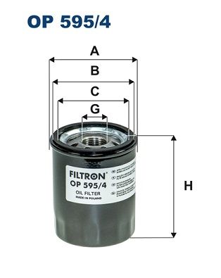 Масляный фильтр FILTRON OP 595/4 для TOYOTA GT