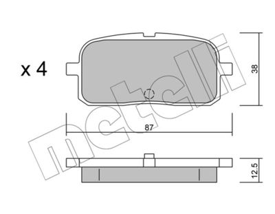 Комплект тормозных колодок, дисковый тормоз METELLI 22-0445-0 для TOYOTA PASEO