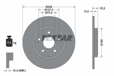 Тормозной диск TEXTAR 92286003 для VW ROUTAN
