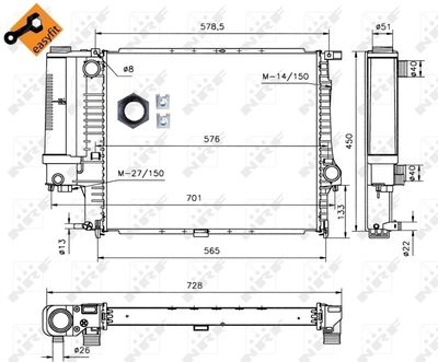 RADIATOR RACIRE MOTOR NRF 53852 3