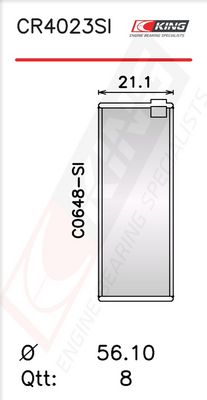 Черупка на биелен лагер KING CR4023SI 010