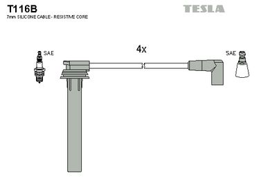 комплект запалителеи кабели TESLA T116B