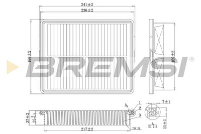 Воздушный фильтр BREMSI FA1090 для SSANGYONG XLV