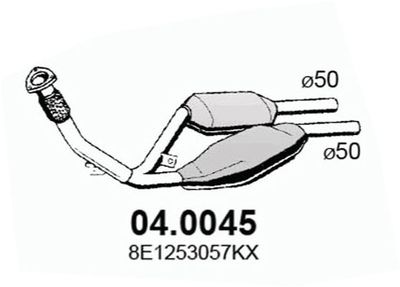 ASSO 04.0045 Катализатор  для AUDI A4 B6 Avant (8E5) 2.5 TDI quattro
