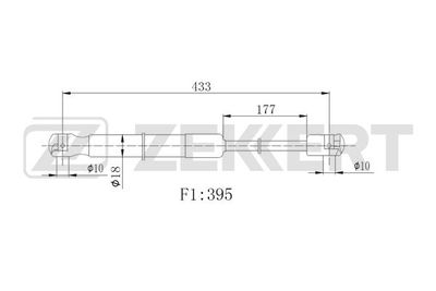ZEKKERT GF-2520 Амортизатор багажника и капота  для KIA PRO CEED (JD) 1.6 GDI