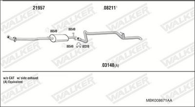 ABGASANLAGE WALKER MBK008671AA
