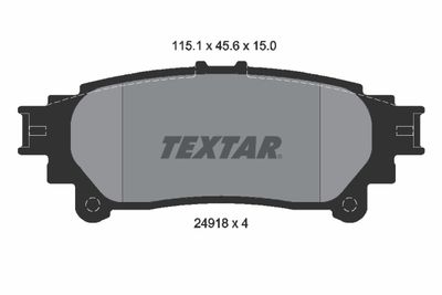 Комплект тормозных колодок, дисковый тормоз TEXTAR 2491801 для TOYOTA MIRAI