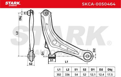 носач, окачване на колелата STARK SKCA-0050464