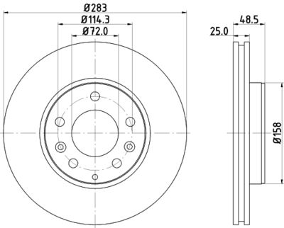 Тормозной диск HELLA 8DD 355 110-361 для MAZDA 6