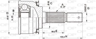 Шарнирный комплект, приводной вал OPEN PARTS CVJ5308.10 для NISSAN SERENA