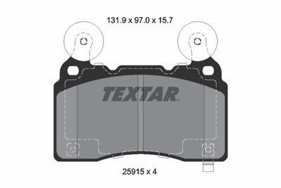 Комплект тормозных колодок, дисковый тормоз TEXTAR 2591501 для CADILLAC CTS