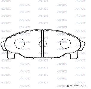 Комплект тормозных колодок, дисковый тормоз ADVICS SN835 для DAIHATSU GRAN