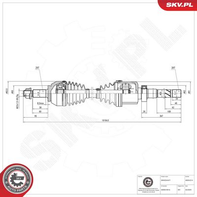 Hnací hřídel ESEN SKV 40SKV214