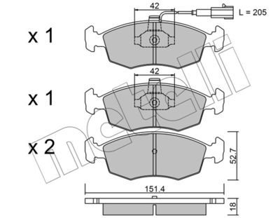 Комплект тормозных колодок, дисковый тормоз METELLI 22-0274-0 для FIAT ALBEA