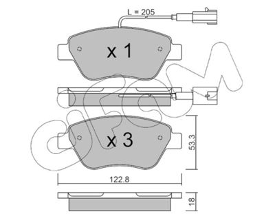 Комплект тормозных колодок, дисковый тормоз 822-321-0