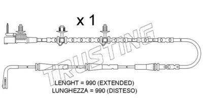 Сигнализатор, износ тормозных колодок TRUSTING SU.402 для JAGUAR I-PACE