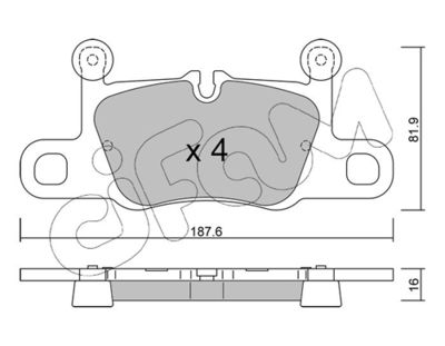 Zestaw klocków hamulcowych, hamulce tarczowe CIFAM 822-1258-0