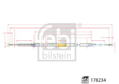 Тросик, cтояночный тормоз FEBI BILSTEIN 178234 для VW BEETLE
