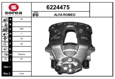 STARTCAR 6224475 Тормозной суппорт  для ALFA ROMEO 147 (937_) 1.9 JTDM 16V (937.AXN1B, 937.AXZ1B)