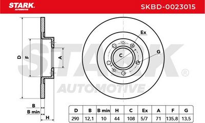 спирачен диск STARK SKBD-0023015