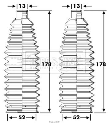 Bellow Kit, steering Borg & Beck BSG3379