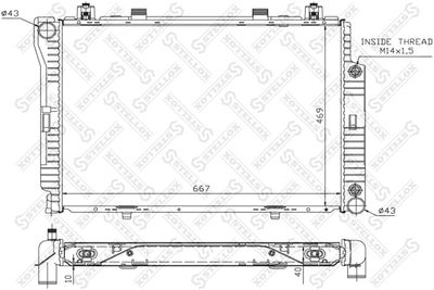 Радиатор, охлаждение двигателя STELLOX 10-25295-SX для MERCEDES-BENZ S-CLASS