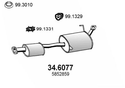 Средний глушитель выхлопных газов ASSO 34.6077 для OPEL FRONTERA