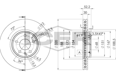спирачен диск ICER 78BD6076-2