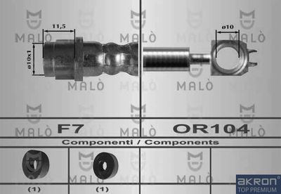 Тормозной шланг AKRON-MALÒ 80624 для VW LUPO