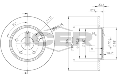 спирачен диск ICER 78BD5173-2