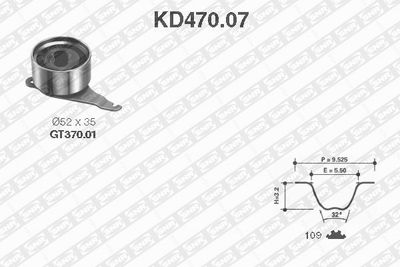 Sada rozvodového řemene SNR KD470.07