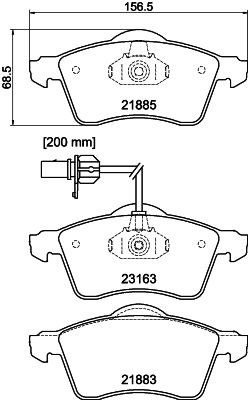 Комплект тормозных колодок, дисковый тормоз 8DB 355 008-931