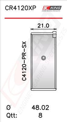 Черупка на биелен лагер KING CR4120XP