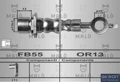 AKRON-MALÒ 80345 Тормозной шланг для TOYOTA COROLLA универсал (_E12_) 1.6 VVT-i (ZZE121_) AKRON-MALÒ 80345 Тормозной шланг для TOYOTA COROLLA универсал (_E12_) 1.6 VVT-i (ZZE121_)