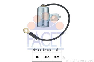 Конденсатор, система зажигания FACET 0.0397 для RENAULT 4