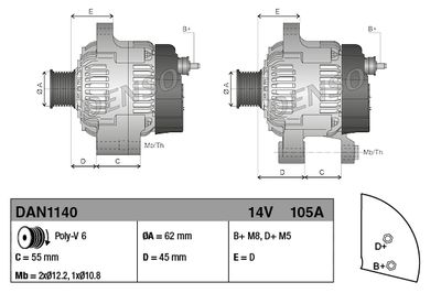 Alternator DAN1140