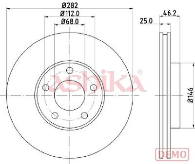 спирачен диск ASHIKA 60-00-0955C