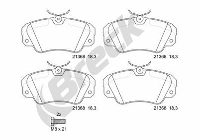 Bromsbeläggssats, skivbroms BRECK 21368 00 701 00