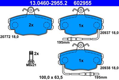 Комплект тормозных колодок, дисковый тормоз 13.0460-2955.2
