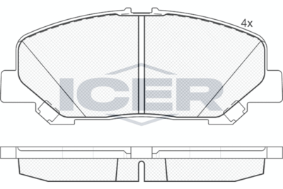 Комплект тормозных колодок, дисковый тормоз ICER 181897 для TOYOTA ALPHARD