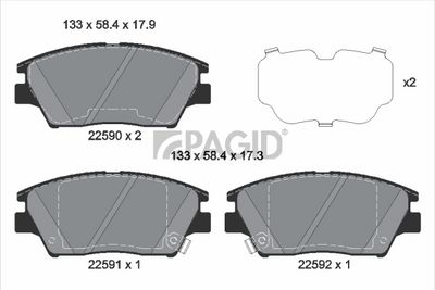 Zestaw klocków hamulcowych, hamulce tarczowe PAGID T2493N