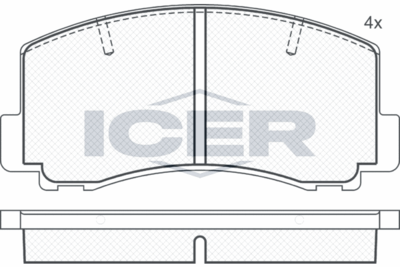 Комплект тормозных колодок, дисковый тормоз ICER 180502 для MITSUBISHI CORDIA