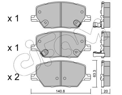 Комплект тормозных колодок, дисковый тормоз CIFAM 822-1001-0 для JEEP COMPASS