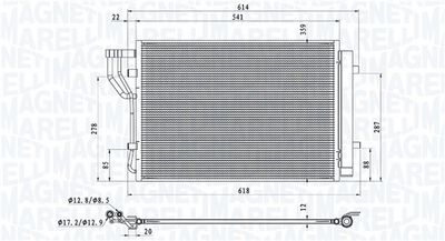 MAGNETI MARELLI 350203805000 Радиатор кондиционера  для HYUNDAI ix20 (Хендай Иx20)