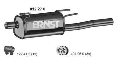 Глушитель выхлопных газов конечный ERNST 012270 для OPEL COMBO