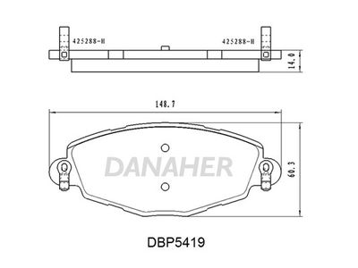 Комплект тормозных колодок, дисковый тормоз DANAHER DBP5419 для LUXGEN 7