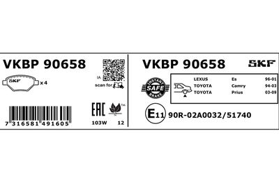 SET PLACUTE FRANA FRANA DISC SKF VKBP90658 2