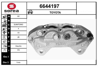STARTCAR 6644197 Тормозной суппорт для TOYOTA HILUX VII Пикап (_N1_, _N2_, _N3_) 2.5 D-4D 4WD (KUN25_)